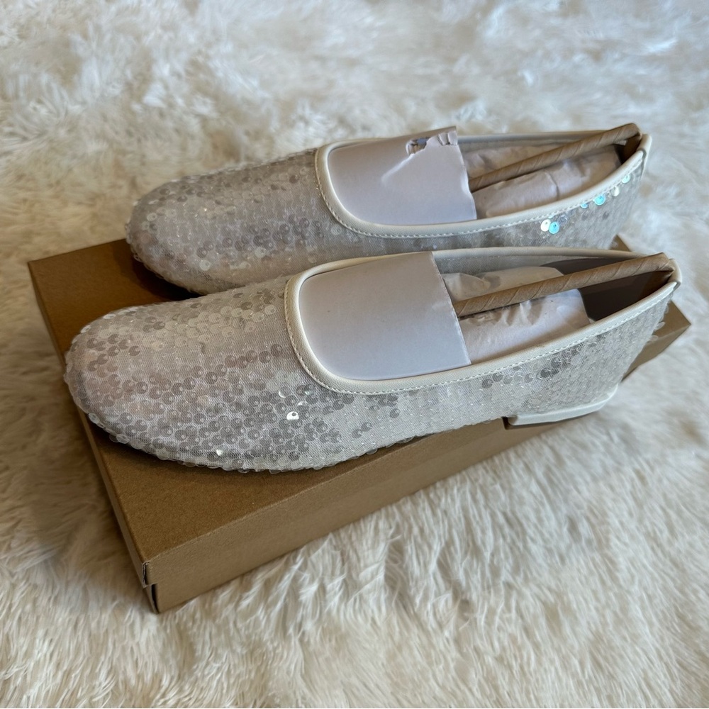 Steve Madden White Sequin Ballet Flats - Picture 7 of 12